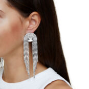 Серьги Large Floating Crystal Earrings – Silver DÉJÀ VU фото 3