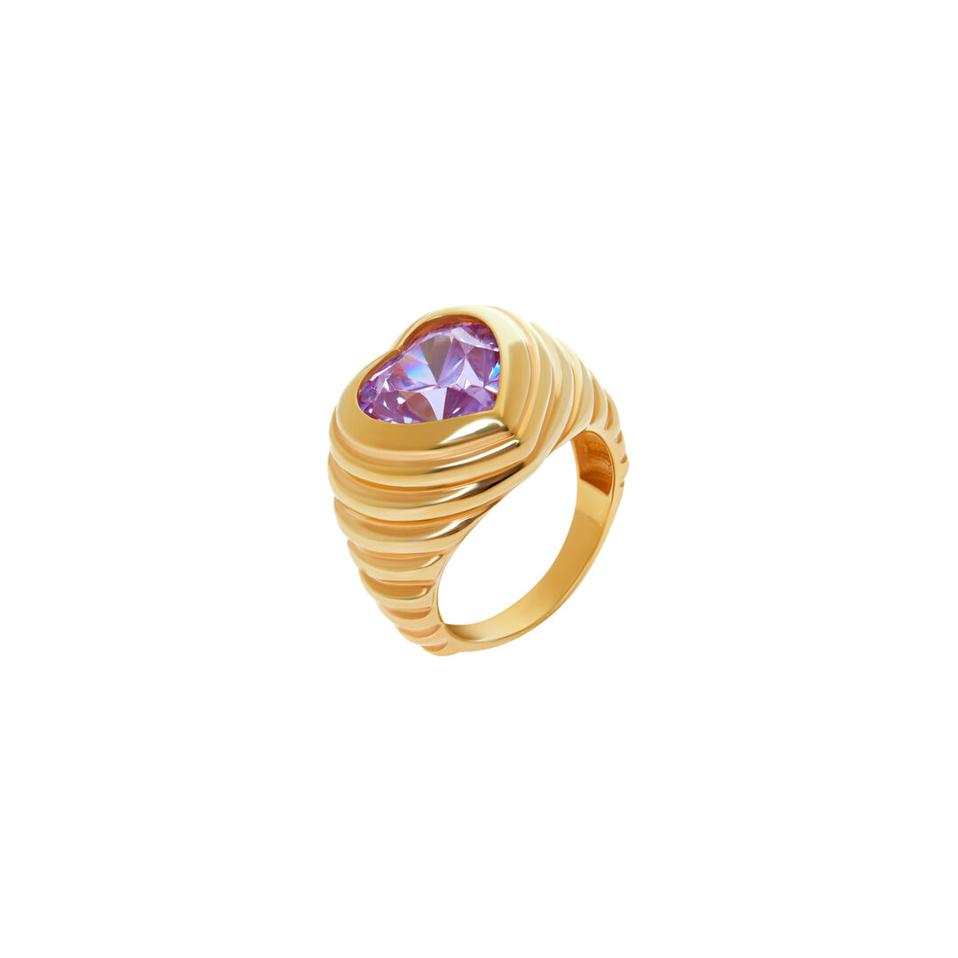 Кольцо Shiny Heart Ring – Lavender VIVA LA VIKA фото 1