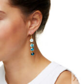 Серьги Large Crystal Earrings – Blue DÉJÀ VU фото 3