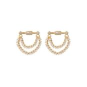 Серьги Baguette Hanging Chain Studs – Gold LUV AJ фото 1