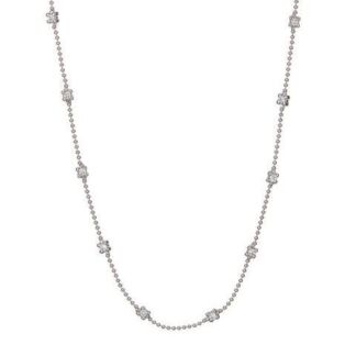 Колье Bezel Charm Beaded Necklace – Silver LUV AJ