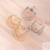 Серьги Baguette Hanging Chain Studs – Gold LUV AJ фото 3