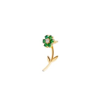 Моносерьга Gold Flower Mono Earring – Green VIVA LA VIKA