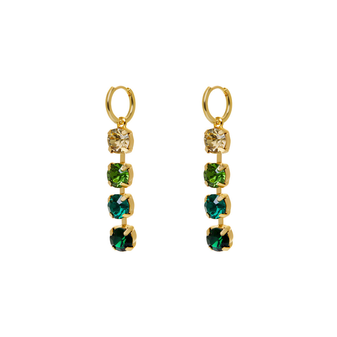 Серьги Large Crystal Earrings – Green DÉJÀ VU фото 1