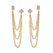 Серьги Mixte Cascading Chain Studs – Gold LUV AJ фото 1