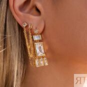 Серьги Mixte Cascading Chain Studs – Gold LUV AJ фото 2