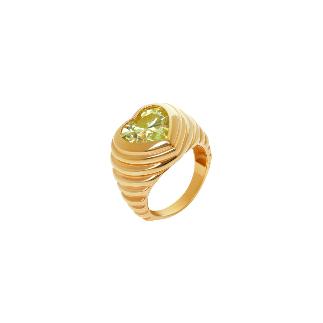 Кольцо Shiny Heart Ring – Light Green VIVA LA VIKA фото 1