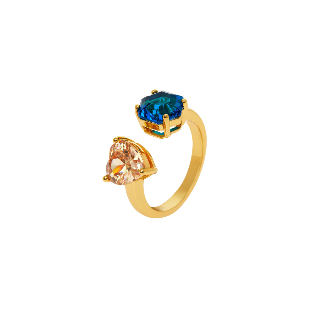 Кольцо Double Love Ring – Champagne Blue VIVA LA VIKA фото 1