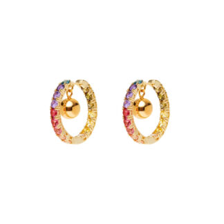 Серьги Gold Ball Rainbow Hoop Earrings MOUNSER