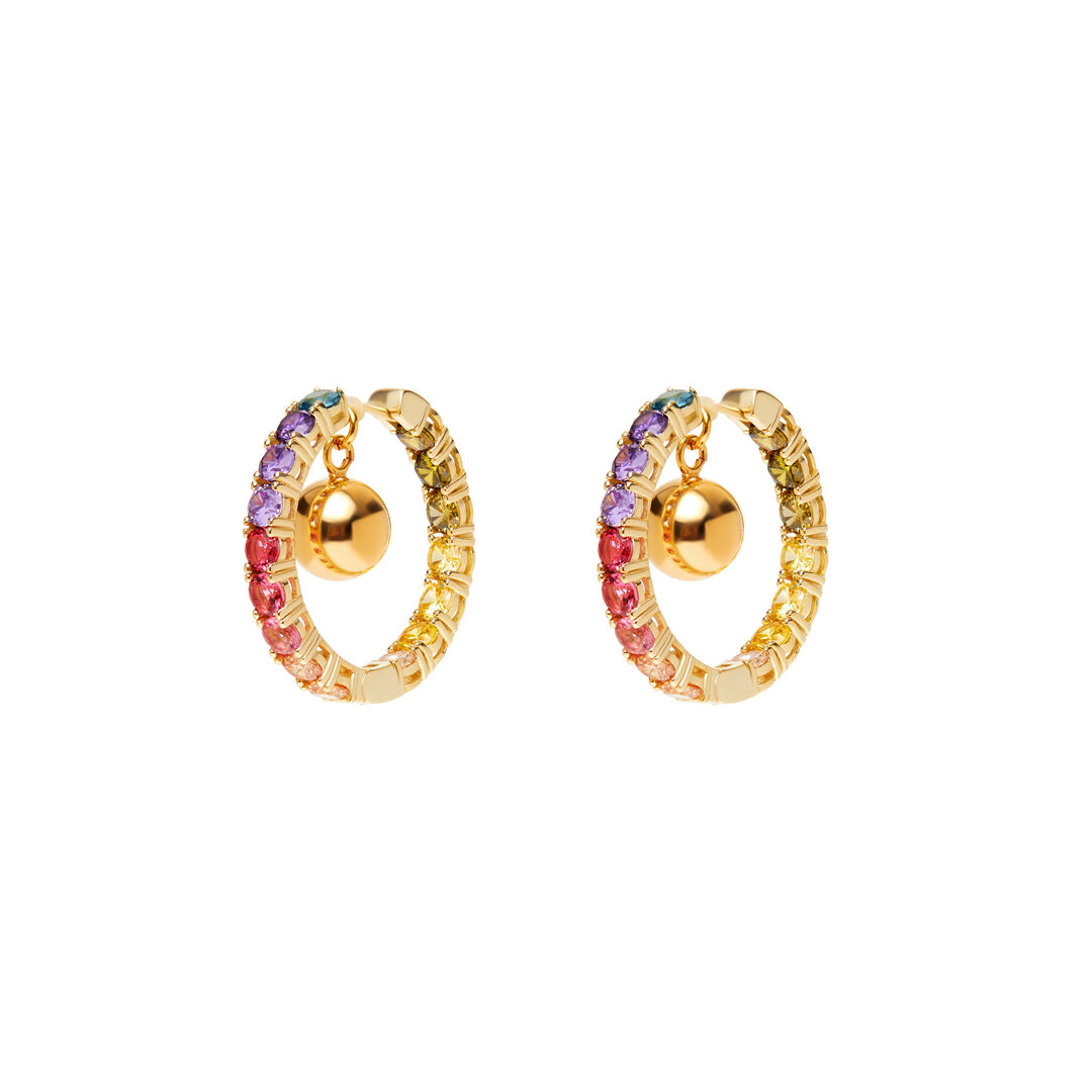 Серьги Gold Ball Rainbow Hoop Earrings MOUNSER фото 1