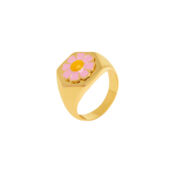 Кольцо Gold Pink Daisy Ring WILHELMINA GARCIA фото 1