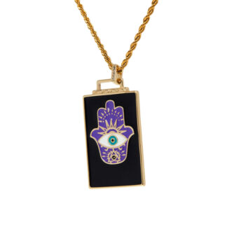 Колье Big Eye Khamsa Necklace - Purple DÉJÀ VU