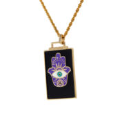 Колье Big Eye Khamsa Necklace - Purple DÉJÀ VU фото 1