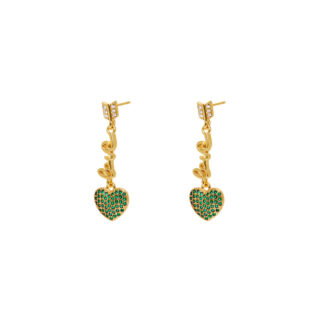 Серьги Lovable Heart Earrings – Green DÉJÀ VU