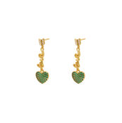 Серьги Lovable Heart Earrings – Green DÉJÀ VU фото 1