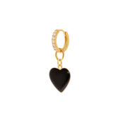 Моносерьга Gold Black Heart Big Earring WILHELMINA GARCIA фото 1