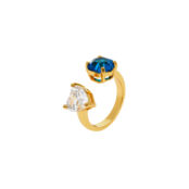 Кольцо Double Love Ring – Clear Blue VIVA LA VIKA фото 1