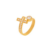 Кольцо Cross & Crystal Ring – White VIVA LA VIKA фото 1