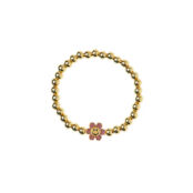 Браслет Gold Smiley Flowers Bracelet - Pink DÉJÀ VU фото 1