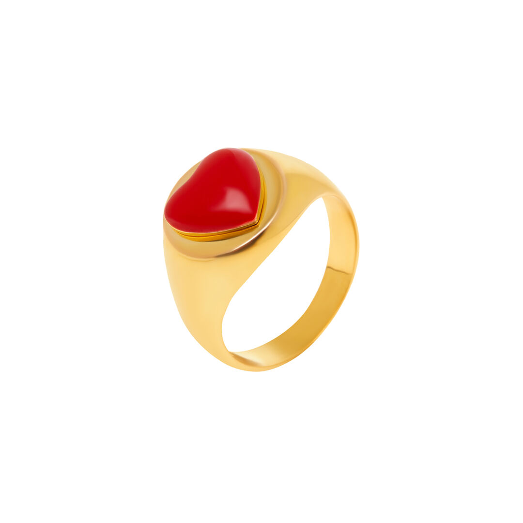 Кольцо Gold Red Heart Ring WILHELMINA GARCIA фото 1