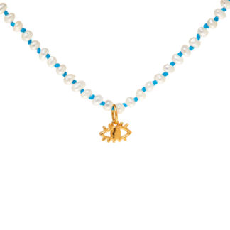 Колье Wizard of Pearls Knotted Eye Necklace – Blue HERMINA ATHENS