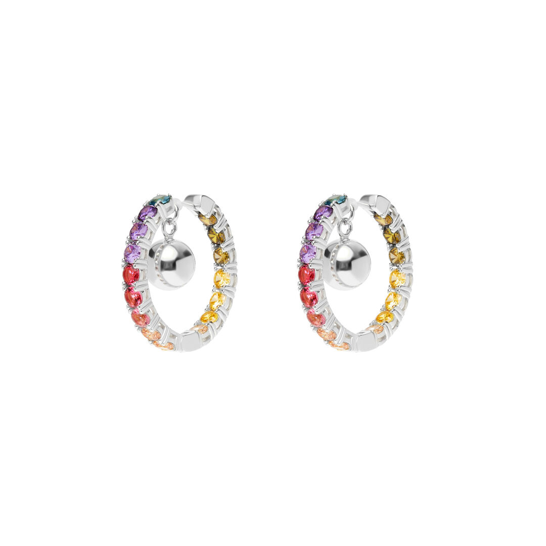 Серьги Silver Ball Rainbow Hoop Earrings MOUNSER фото 1