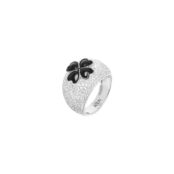 Кольцо Crystal Clover Signet Ring – Silver VIVA LA VIKA фото 1