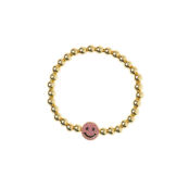 Браслет Gold Smiley Face Bracelet - Pink DÉJÀ VU фото 1