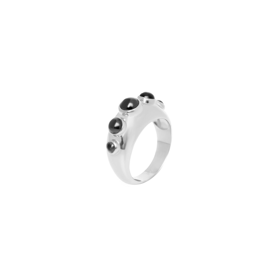 Кольцо Five Stones Silver Ring – Black VIVA LA VIKA фото 1