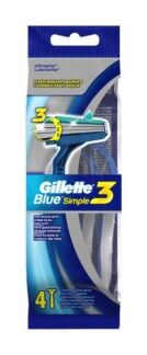 Набор из четырех одноразовых станков для бритья Gillette Blue Simple3 Pack