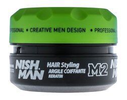 Матовый воск для укладки волос сильной фиксации Nishman Matte Clay Keratin