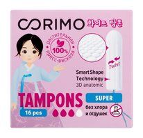 Гигиенические тампоны без аппликатора Corimo Tampons Super фото 1