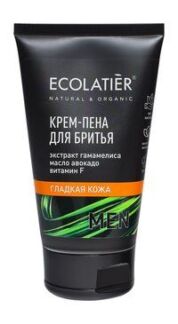 Крем-пена для бритья с экстрактом гамамелиса и маслом авокадо Ecolatier Men