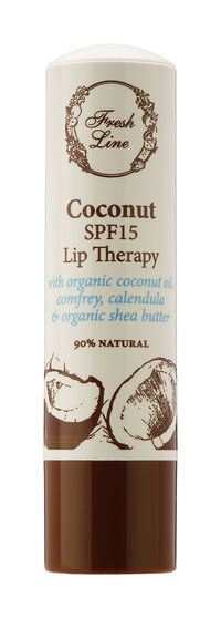 Бальзам для губ с маслом кокоса Fresh Line Coconut Lip Therapy SPF 15 фото 1