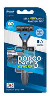 Станок для бритья с 5 сменными кассетами Dorco Pace 3 Cross