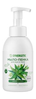 Мыло-пенка для чувствительной кожи рук и тела с соком алоэ вера Synergetic