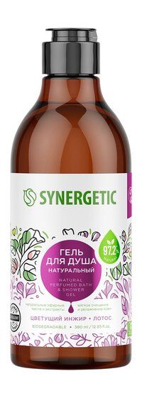 Биоразлагаемый гель для душа с ароматом инжира и лотоса Synergetic Natural фото 1