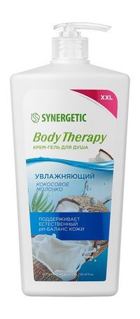 Увлажняющий крем-гель для душа с ароматом кокоса Synergetic Body Therapy Ув фото 1