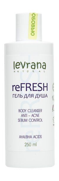 Гель для душа с AHA и BHA кислотами Levrana Гель для душа ReFresh фото 1