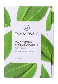 Матирующие салфетки для лица с экстрактом зеленого чая Eva Mosaic Салфетки фото 1