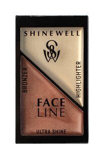 Моделирующий набор для макияжа лица Shinewell Face Line Ultra Shine Bronzer фото 1