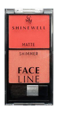 Матовые и мерцающие румяна для лица Shinewell Face Line Matte Shimmer Blush фото 1