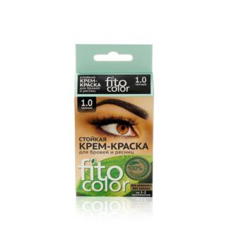 Стойкая крем - краска ФИТОкосметик FitoColor для бровей и ресниц 1.0 Черный