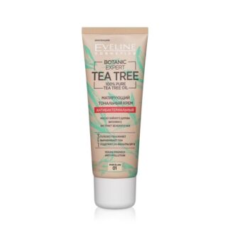 Тональный крем для лица Eveline Tea tree антибактериальный матирующий 01 Po