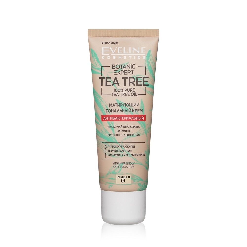 Тональный крем для лица Eveline Tea tree антибактериальный матирующий 01 Po 3122052 фото 1