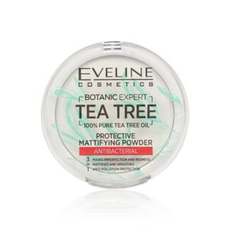 Пудра для лица Eveline Tea tree антибактериальная матирующая 001 Прозрачный