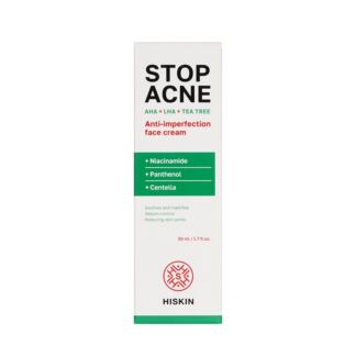 Крем для лица против несовершенств Hiskin Stop Acne AHA + BHA + Tea tree 50