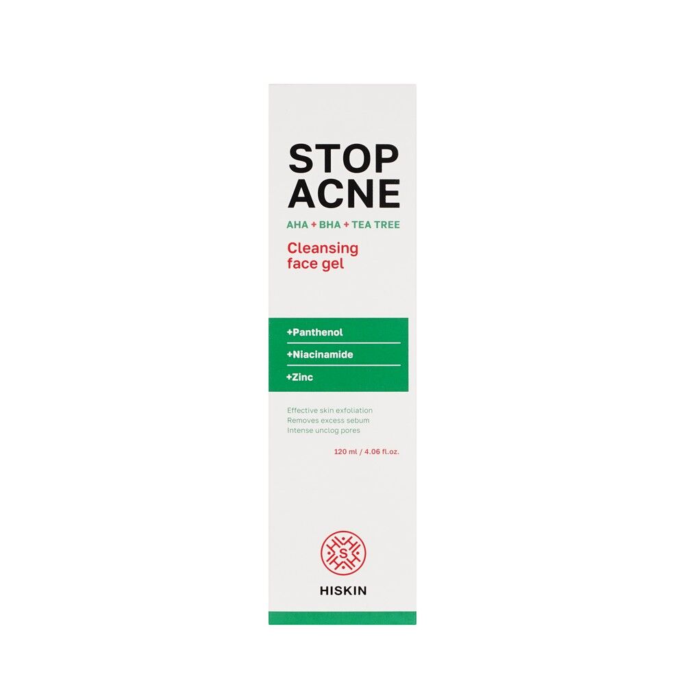 Очищающий гель для умывания Hiskin Stop Acne AHA + BHA + Tea tree 120мл 3144828 фото 1