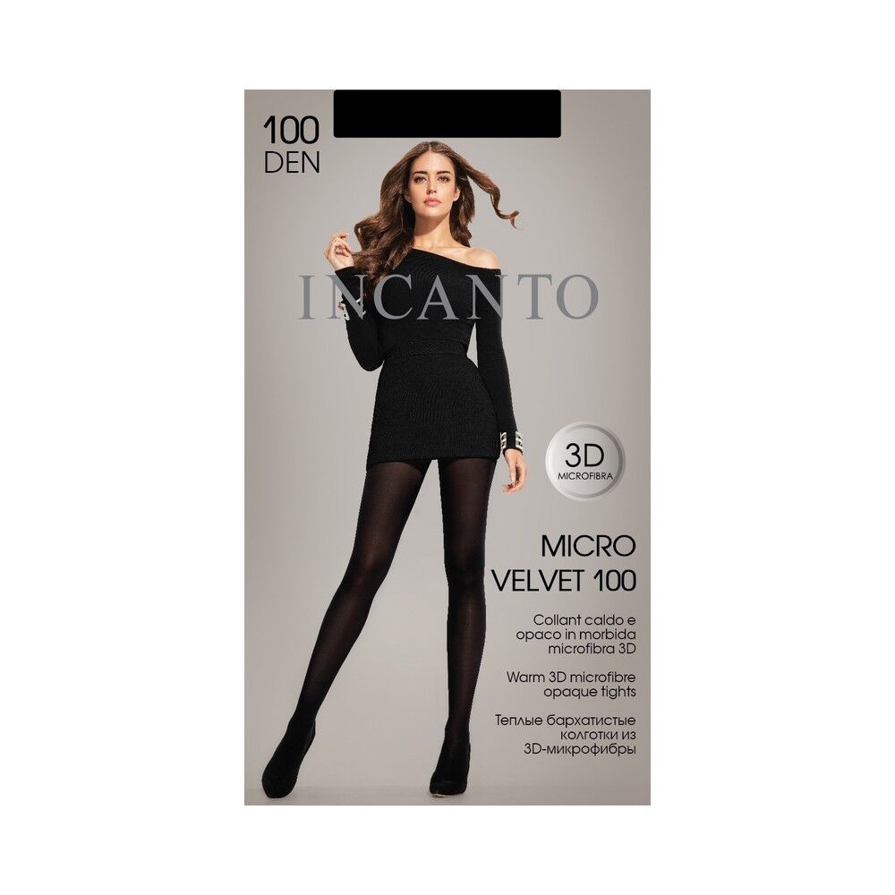 Женские колготки INCANTO Micro velvet из микрофибры 100den Nero 5 размер 3106232 фото 1