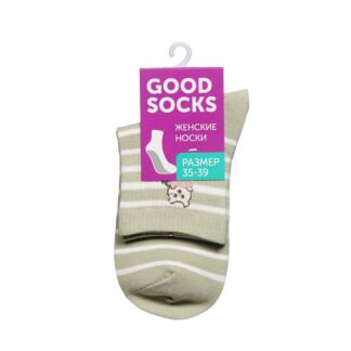 Женские носки Good Socks " Ягодка/полоски " Зеленый р.35-39